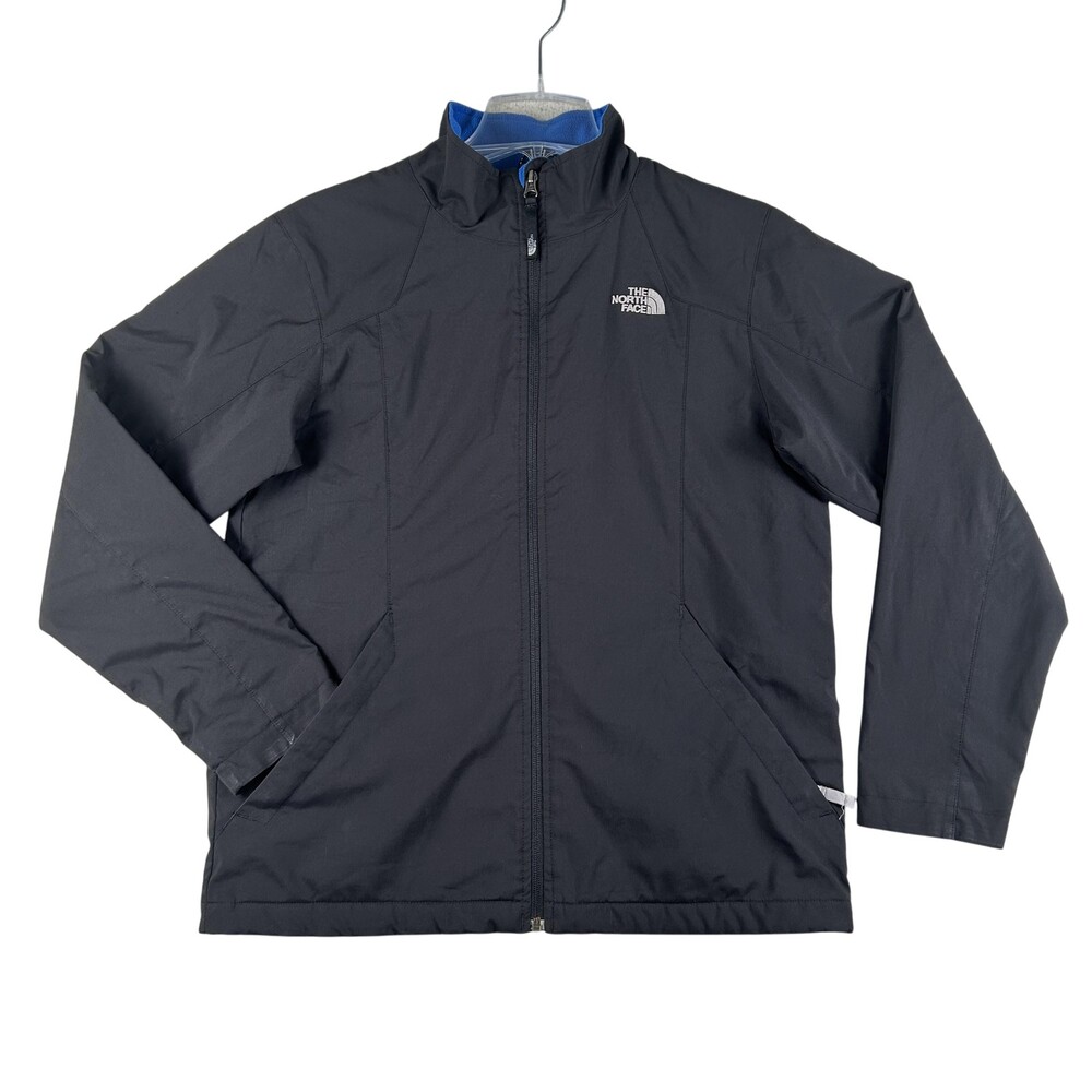 The North Face Jacket Boys XL 18-20 Black Fleece Lined Windbreaker Polartec